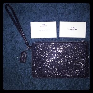 Silver Glitter Coach Wristlet